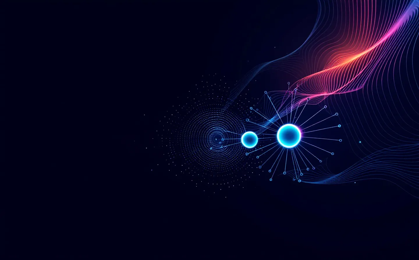 Abstract cool-slate dual GIP and GLP-1 receptor-signalling diagram with periwinkle and mint pathways converging downstream on a dark compute canvas